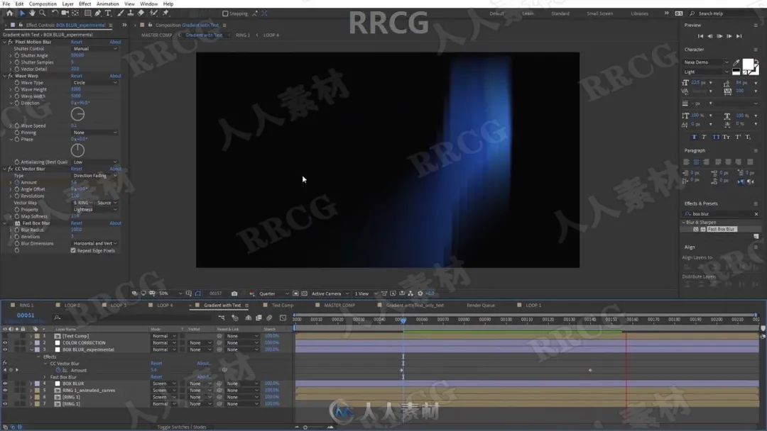 AE文字与Logo动态渐变动画实例制作训练视频教程(图8) 视频实例教程动态网站设计方案_动态网站设计实例视频教程_动态网站的制作教程