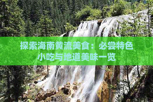 探索海南黄流美食：必尝特色小吃与地道美味一览