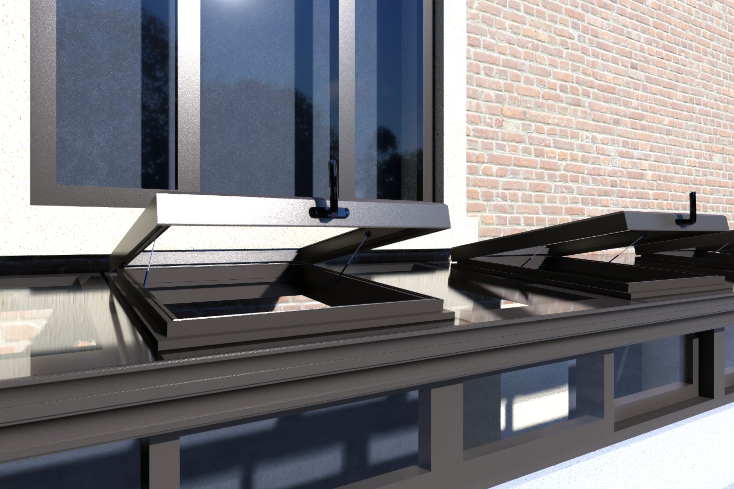 电动智能天窗别墅阳光房斜屋顶阁楼采光井老虎窗铝合金天窗平移(图20)