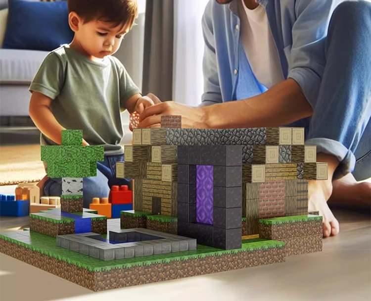 2025新款我的世界磁力方块磁铁积木儿童益智拼装磁吸玩具全套模型(图12)