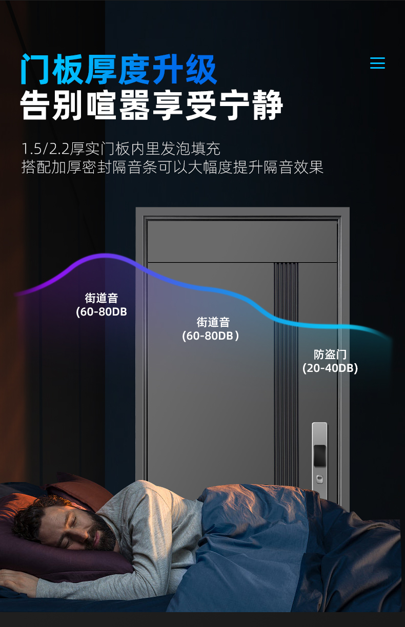 防盗门甲级入户门家用安全门子母门静音进户门别墅门发泡填充定制(图9)