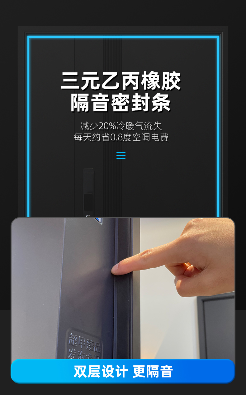 防盗门甲级入户门家用安全门子母门静音进户门别墅门发泡填充定制(图10)