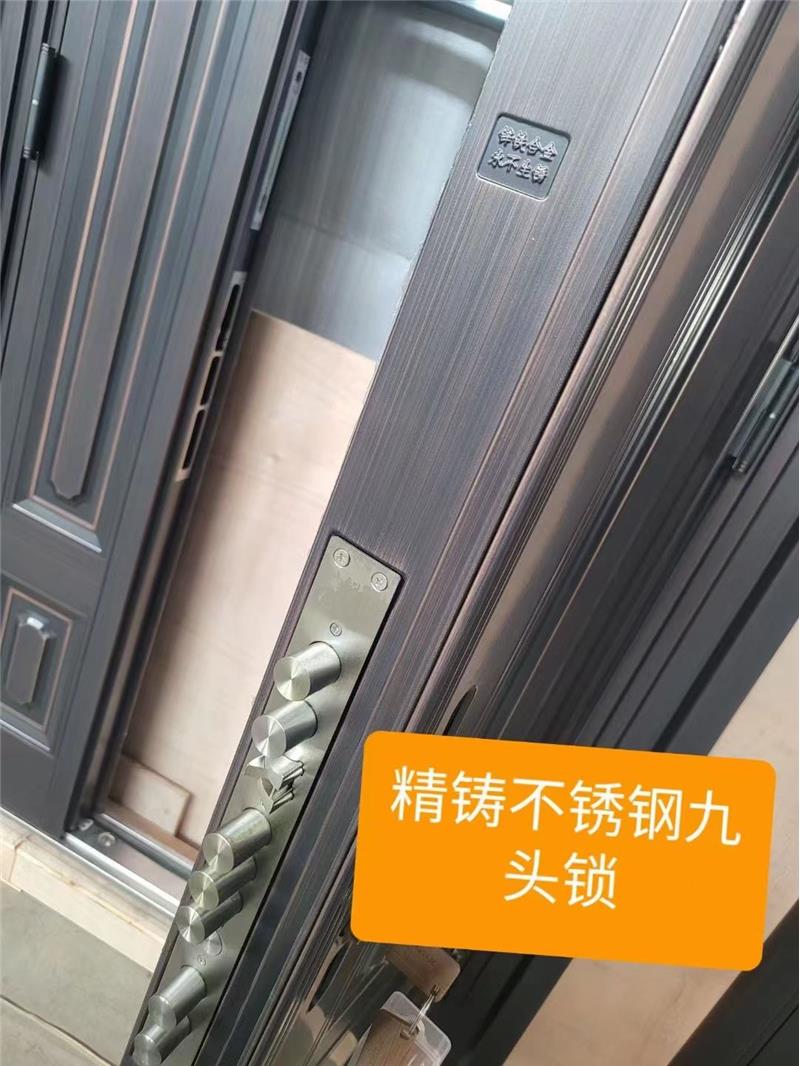 甲级防盗门非标门带气窗锌合金户外防晒仿铜漆单门子母大门通风门(图5)