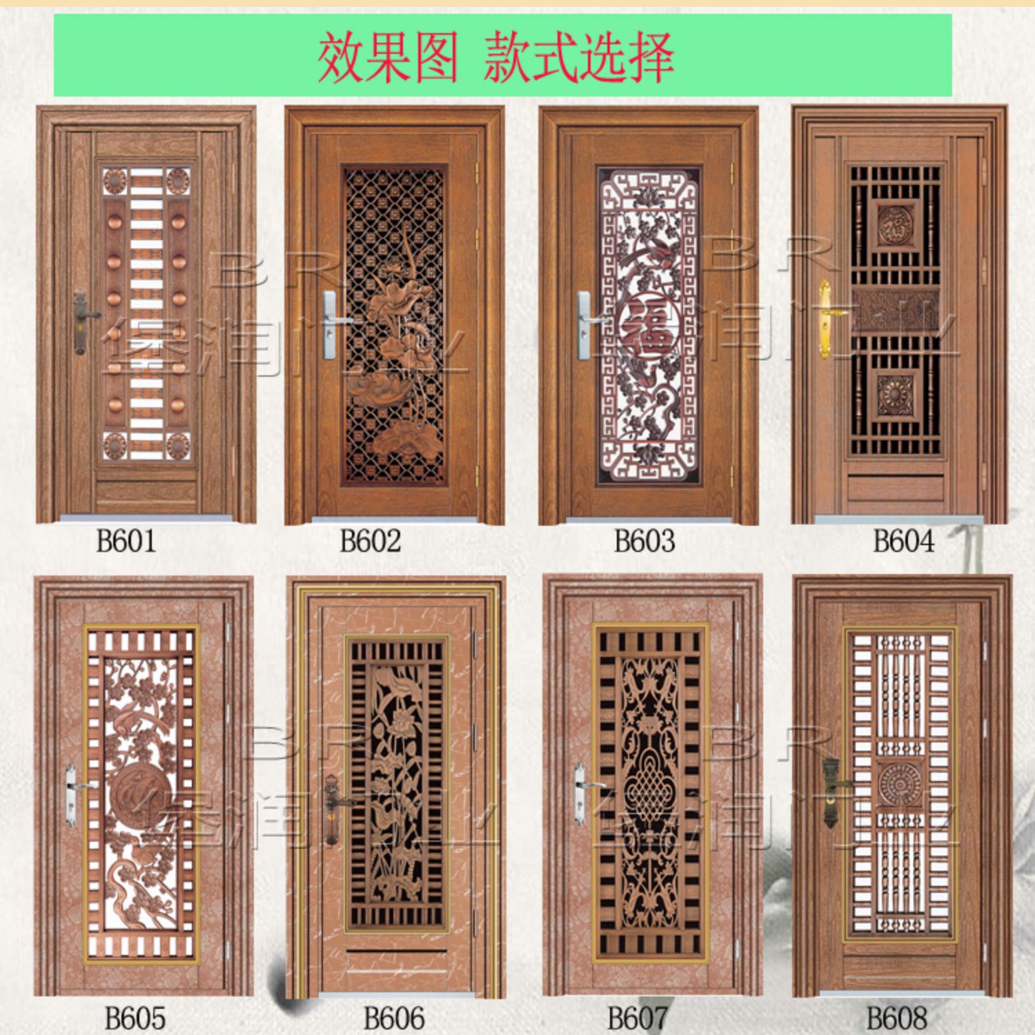 304不锈钢门防盗门进户门对开门罗马柱大门农村大门阳台门庭院门(图33)