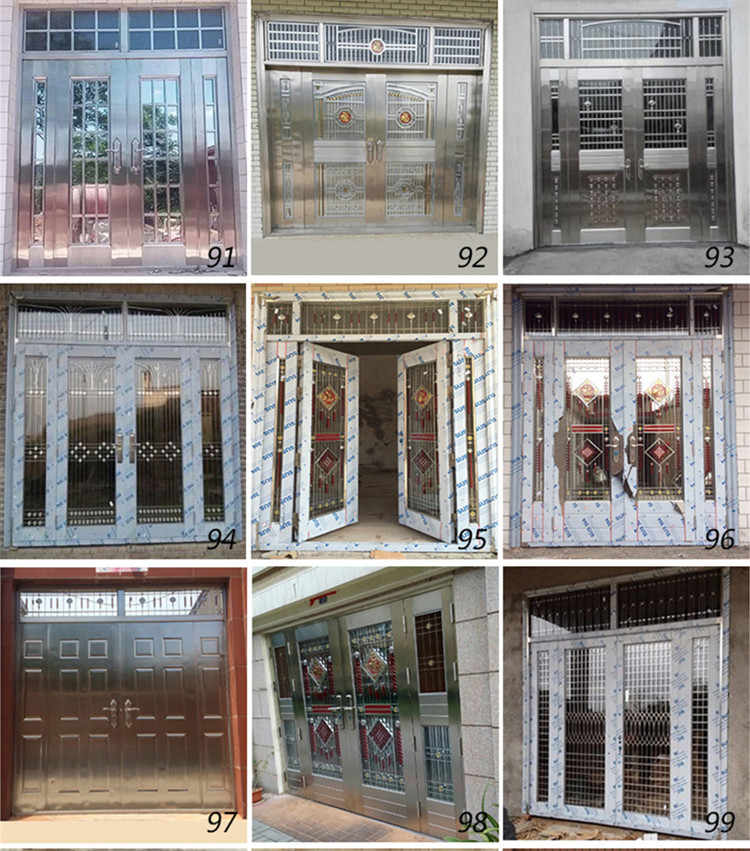 大门双开门农村304不锈钢门乡村家用门别墅大门防盗门不锈钢大门(图21)