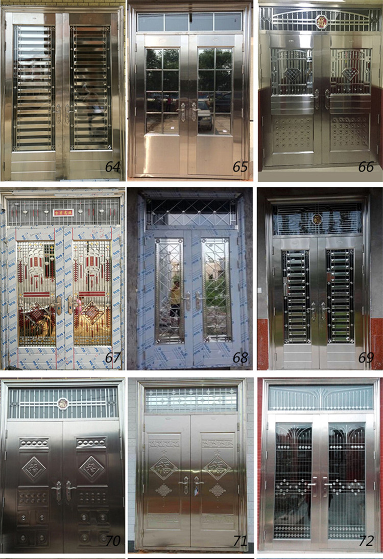 大门双开门农村304不锈钢门乡村家用门别墅大门防盗门不锈钢大门(图18)