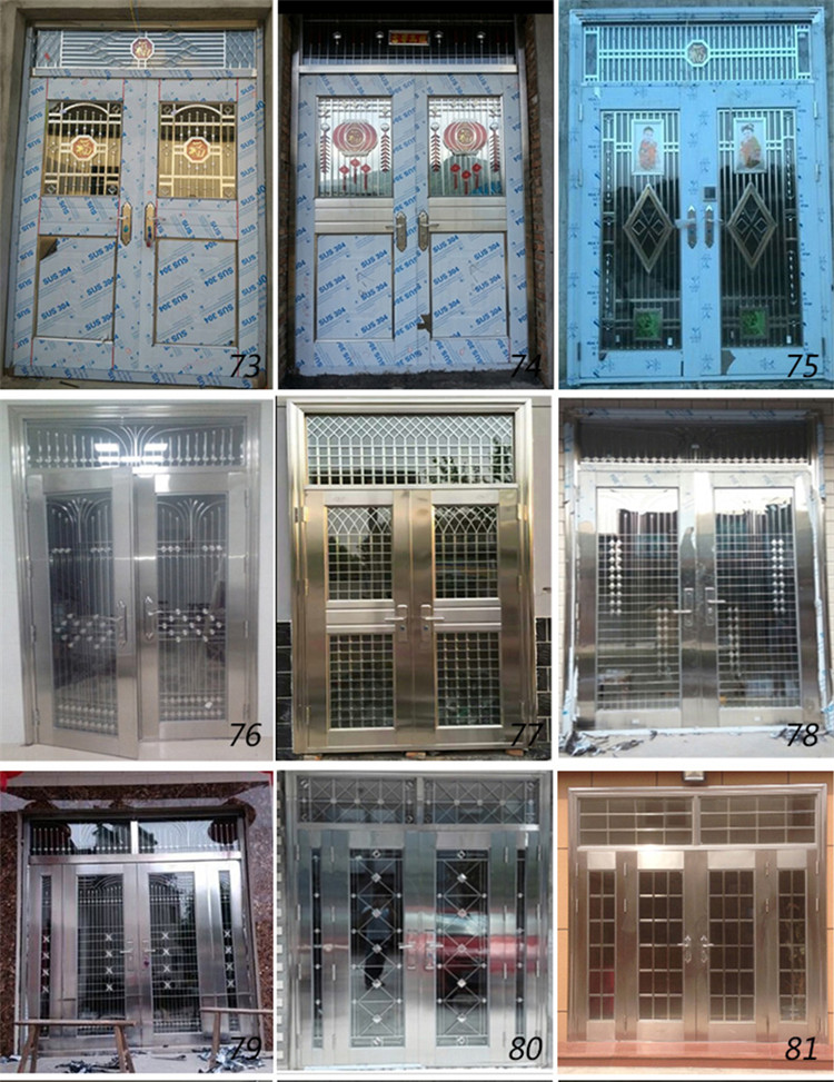 大门双开门农村304不锈钢门乡村家用门别墅大门防盗门不锈钢大门(图19)