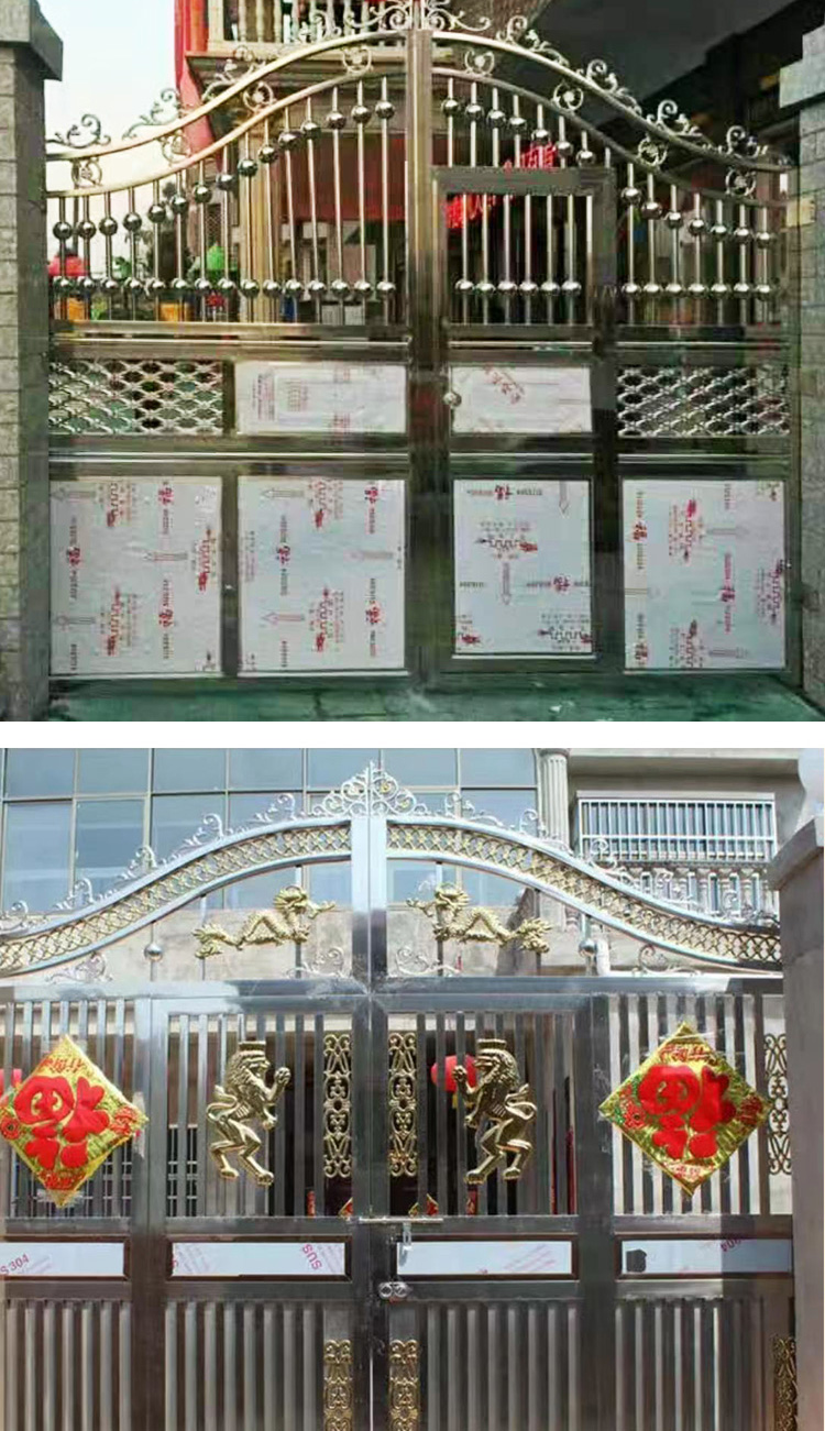 304不锈钢大门别墅围墙庭院双开门农村院子门小区学校防盗对开门(图9)