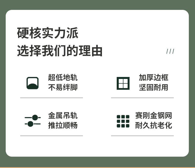 赛刚金钢网折叠纱门推拉式定制防蚊防盗阳台卧室入户门平移纱门(图3)