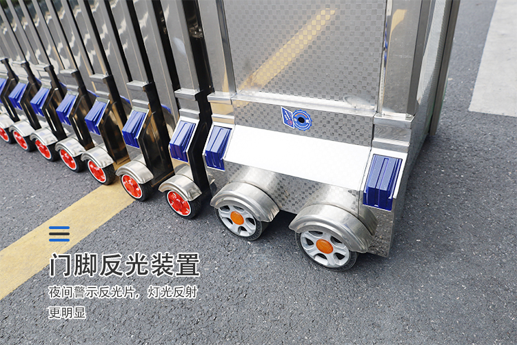 恒泰门业电动伸缩门304不锈钢工厂学校抗风封板大门自动铝合金门(图5)