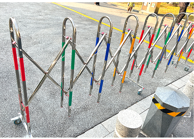 不锈钢手动伸缩门围栏护栏简易折叠门幼儿园大门户外可移动推拉门(图21)