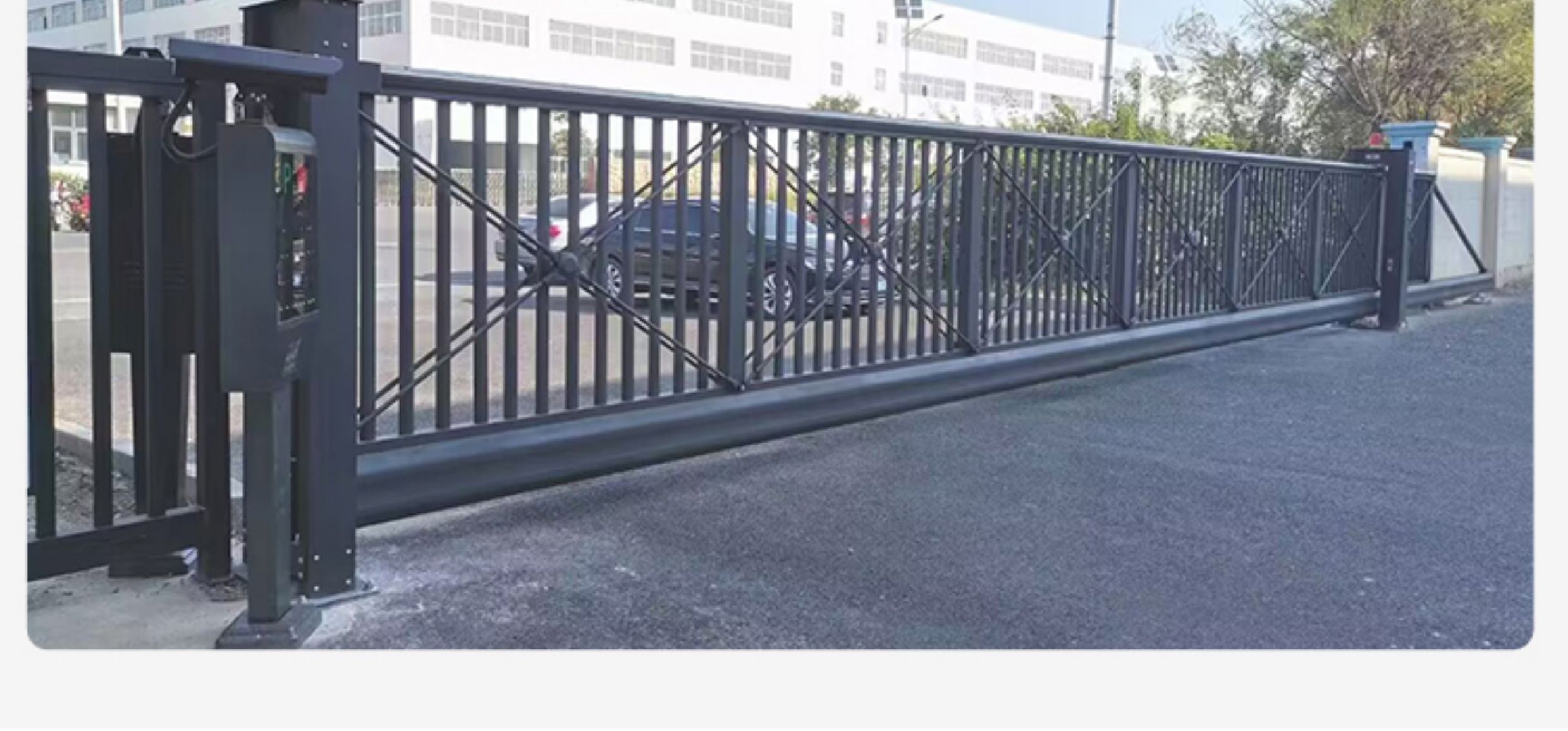 盛世安城铝合金直线悬浮门平移门工厂单位学校抗风遥控门自动伸缩(图6)