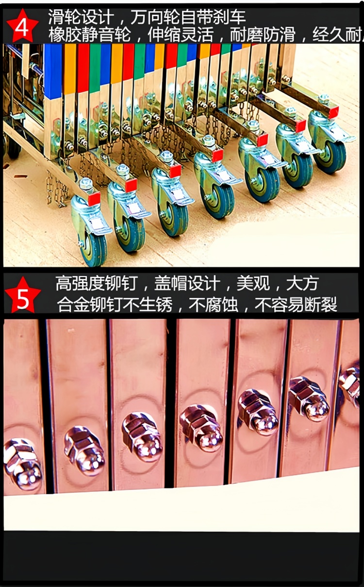 不锈钢伸缩围栏可移动护栏幼儿园推拉门商场折叠栅栏门施工防护栏(图8)