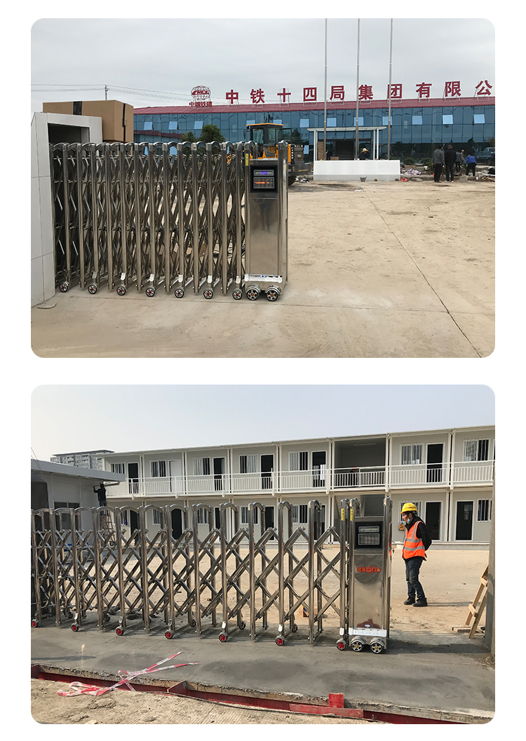 不锈钢伸缩门无轨学校工地厂房小区门口自动智能收缩推拉电动大门(图25)