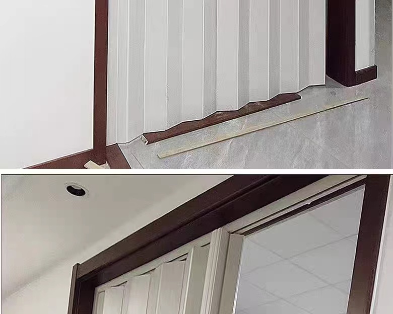 PVC折叠门免打孔开放式厨房燃气验收临时门简易推拉门商铺隔断门(图31)