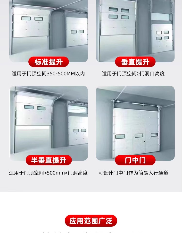 工业提升门物流园工厂仓库滑升门保温抗风消防救援站翻版车库门(图8)