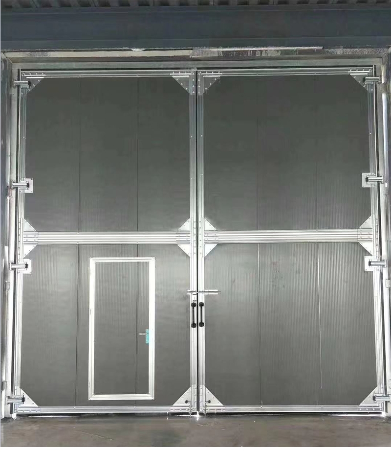 彩钢门岩棉工厂夹芯彩钢板电动门工业平开门定制工业门厂房铝合金(图6)