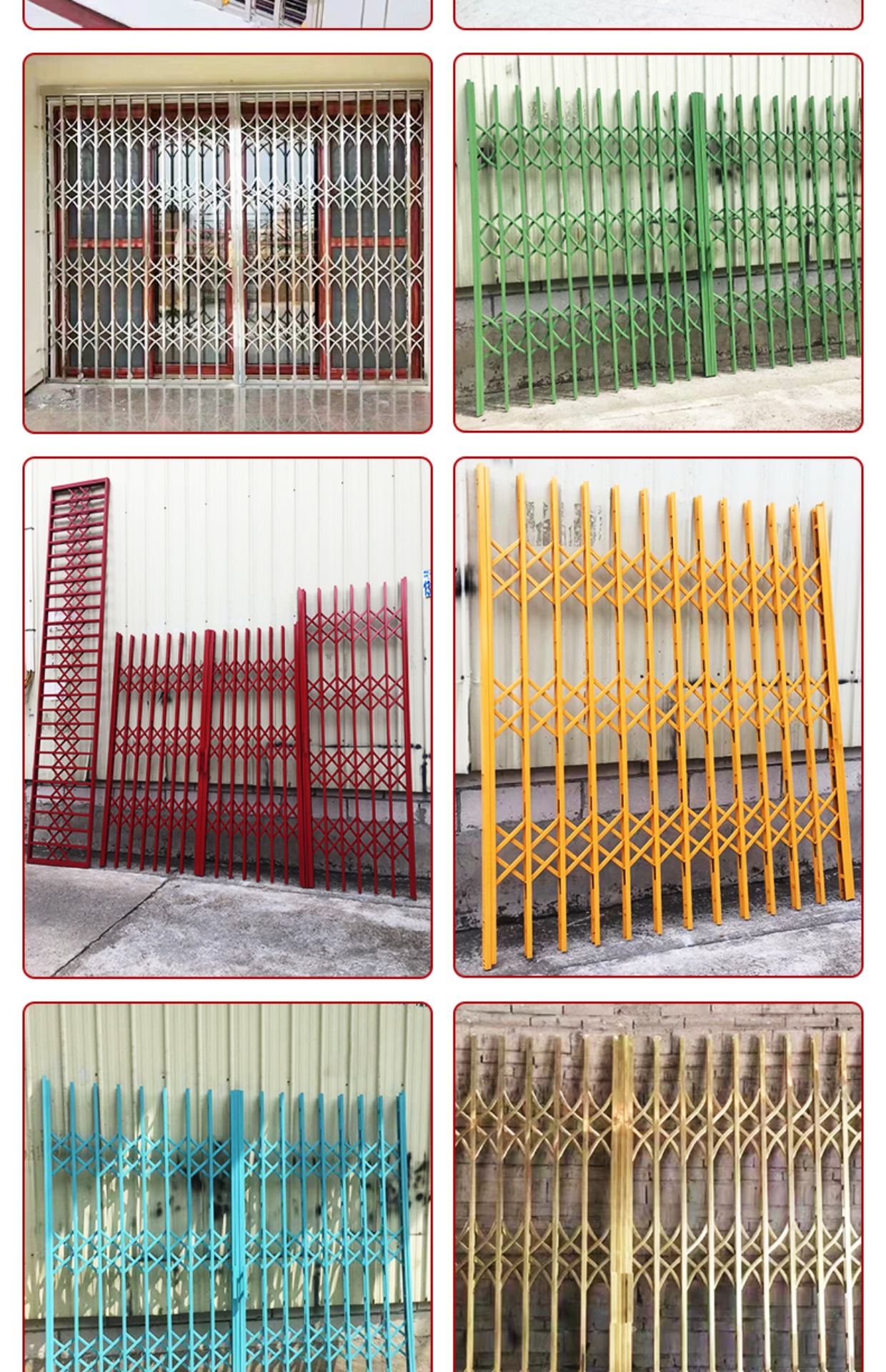 304榄闸门不锈钢拉闸门伸缩折叠推拉门阳台通风铁闸门拉闸防盗门(图19)