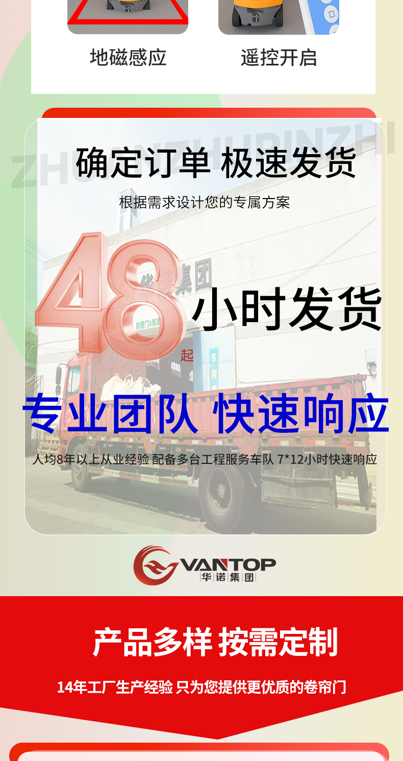 车库提升门厂房仓储车间工业翻版门消防车库自动感应升降滑升门(图8)