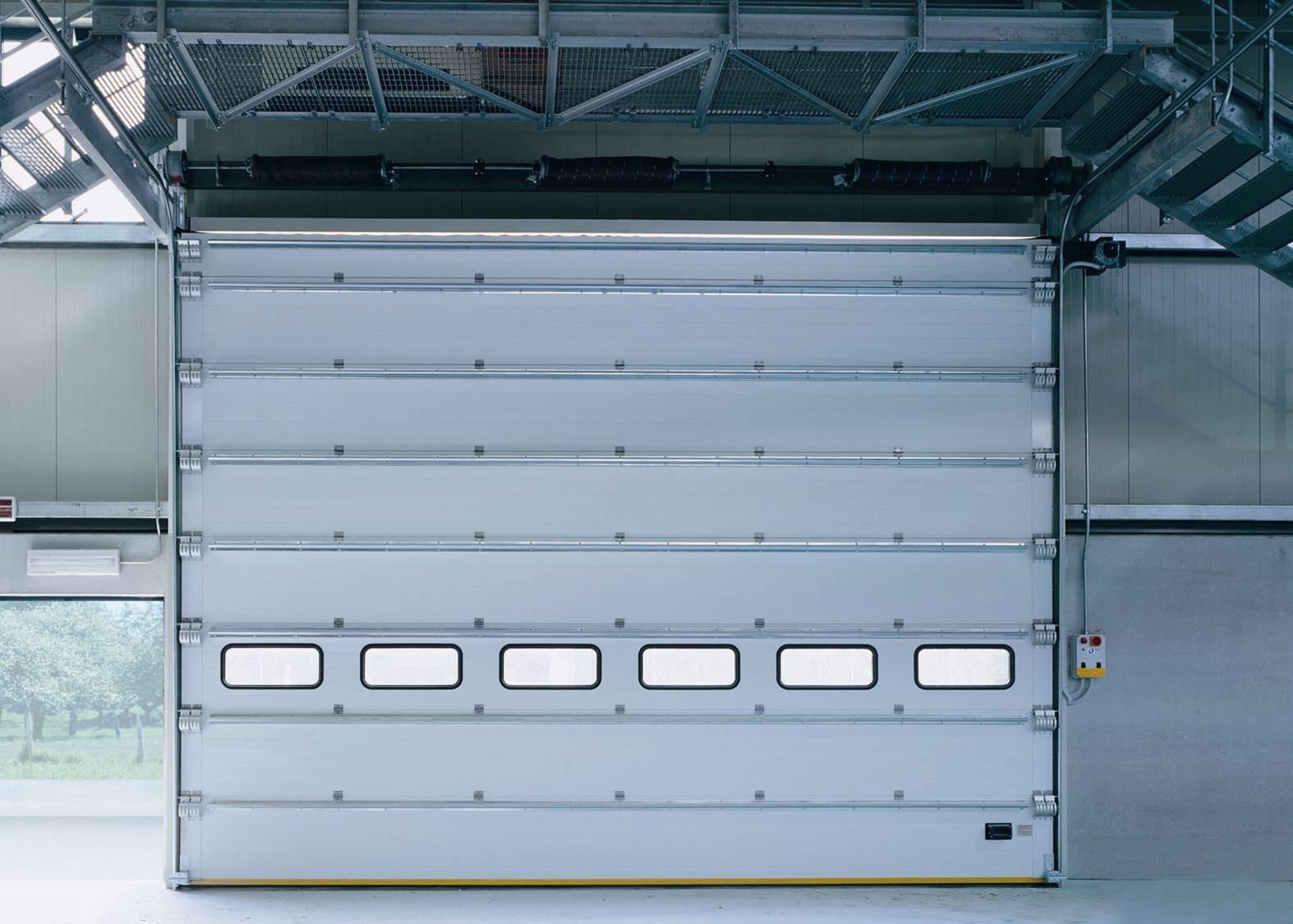 工业垂直提升门大型厂房电动抗风自动滑升翻板车库门工业提升门(图10)