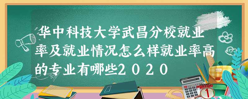 华中科技大学武昌分校就业率及就业情况怎么样就业率高的专业有哪些2020