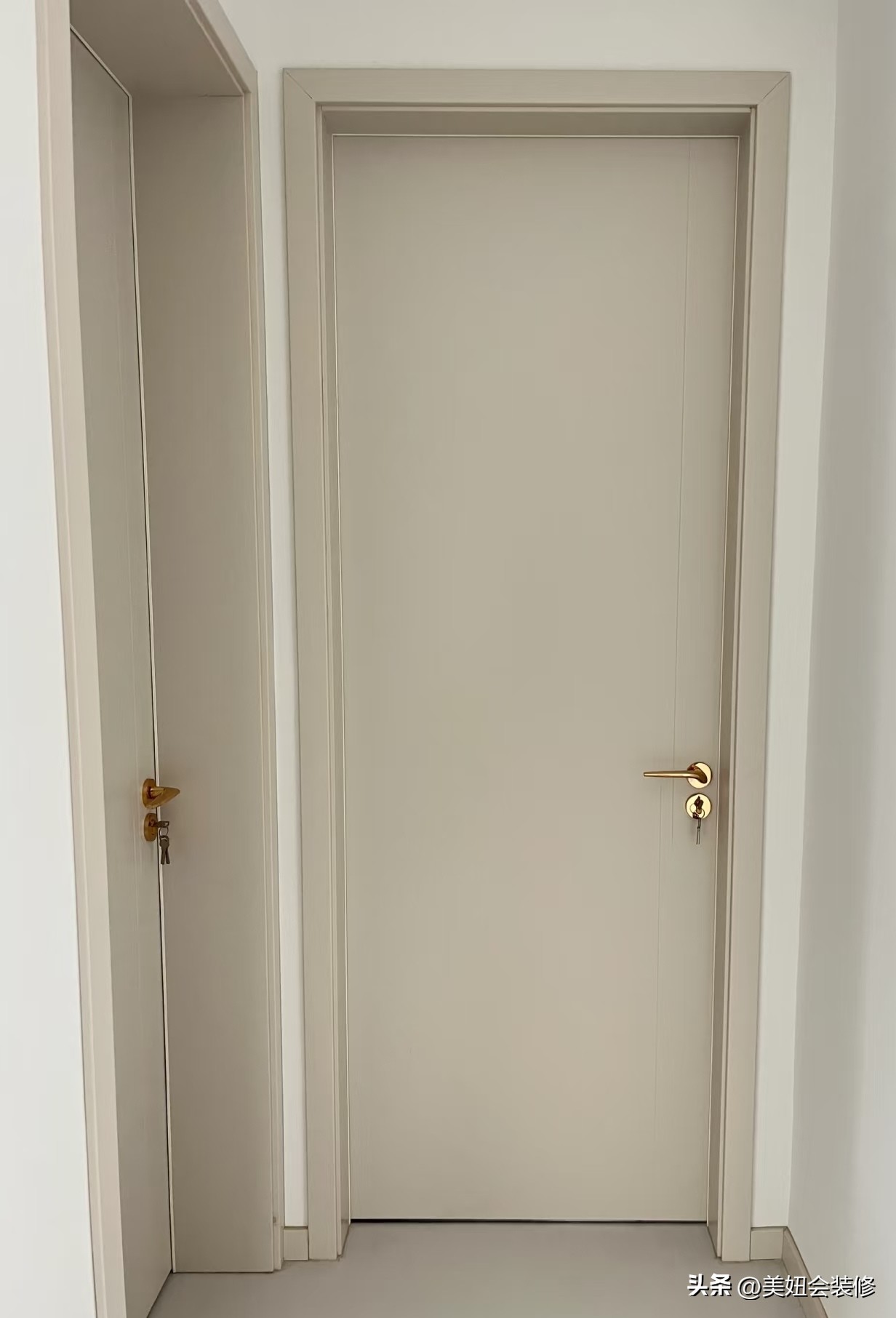 门套怎样做才好看?小细节决定大颜值,这篇门套避坑攻略值得看!(图17) 门套拼接方式45度拼_中门户型装修_门套设计要点