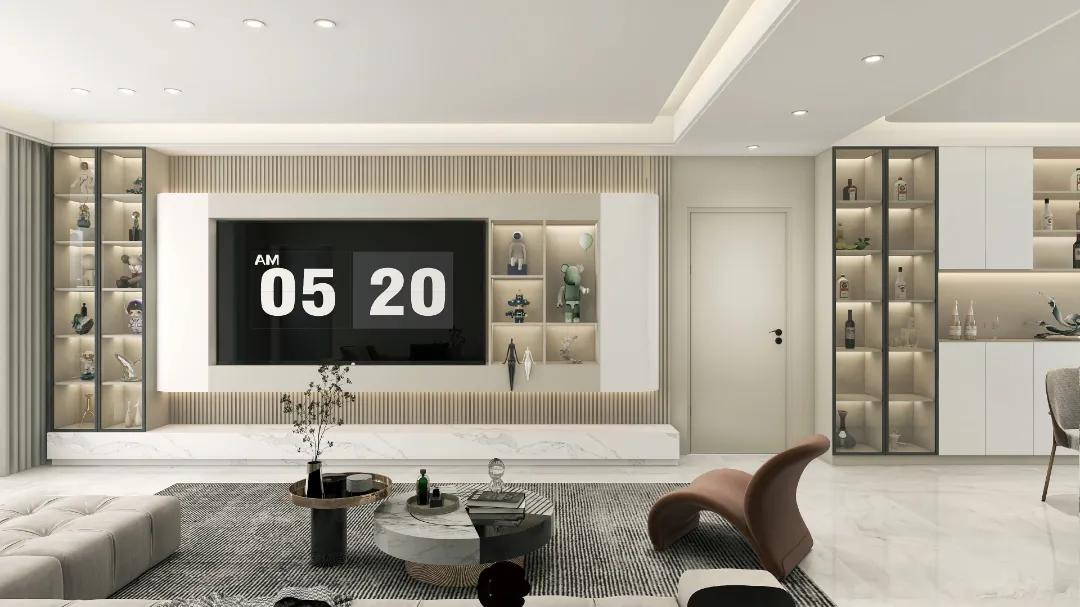 莫干山通色系列花色丨“门墙柜一体化”的设计美学,真的很难不爱(图4) 莫干山通色系列花色_中门户型装修_门墙柜一体化设计