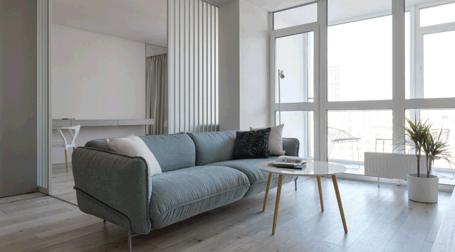 装修风格现代简约客厅_现代简约一居室装修设计_53平米一室户空间利用