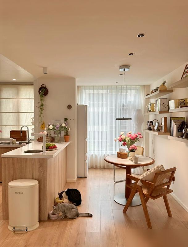 安徽一户人家厨房火了,一进去就不想出来了,那叫一个高级,晒晒(图12) 小厨房设计_开放式厨房改造_餐厅墙面pvc贴