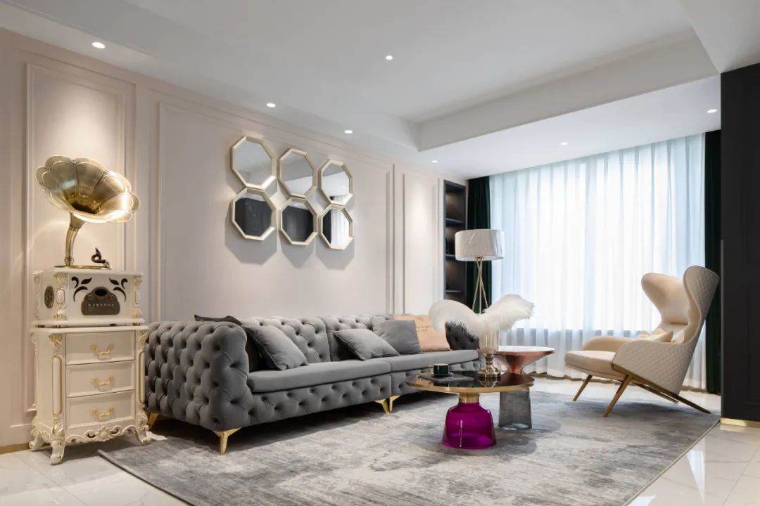 360㎡现代轻奢,有琴房、有舞蹈室,设计很情趣!(图4) 艺术人士住宅装修_现代轻奢家居设计_少儿舞蹈房装修效果图