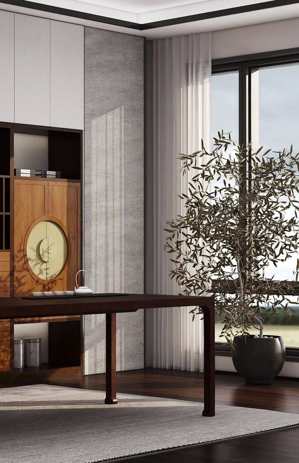 有一种美,叫做新中式茶室设计(图4) 开间茶馆装修图片_文人茶室设计_京瓷禅意茶室