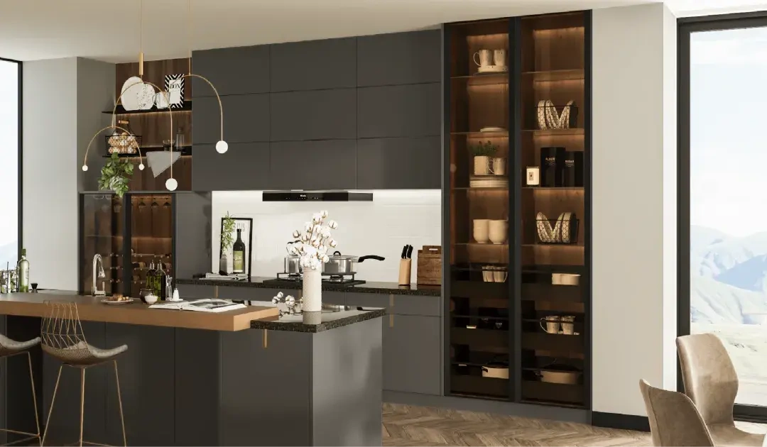 5套2024流行的厨房配色方案,还不会选配色的赶紧收藏(图12) 2024橱柜颜色趋势_橱柜巧克力板颜色大全_厨房配色方案