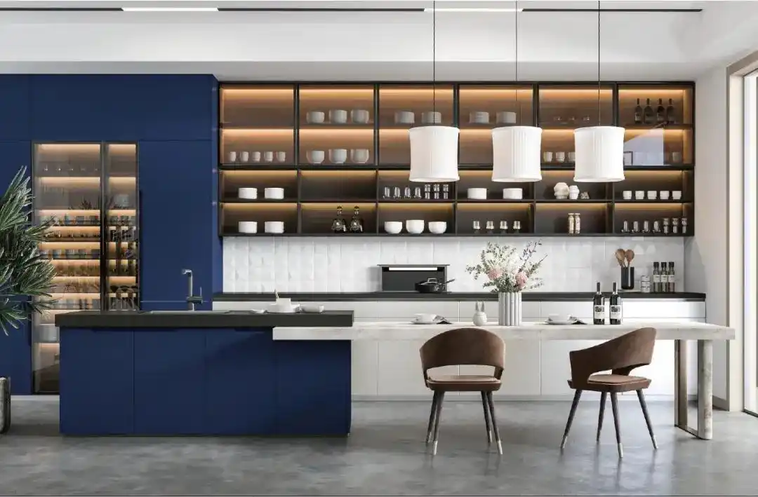 5套2024流行的厨房配色方案,还不会选配色的赶紧收藏(图16) 2024橱柜颜色趋势_橱柜巧克力板颜色大全_厨房配色方案