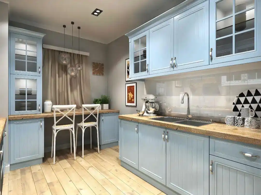 看了邻居家的橱柜,才猛然发现原来橱柜的颜色有这么多选择!(图9) 橱柜巧克力板颜色大全_白色橱柜优缺点_小厨房橱柜颜色选择