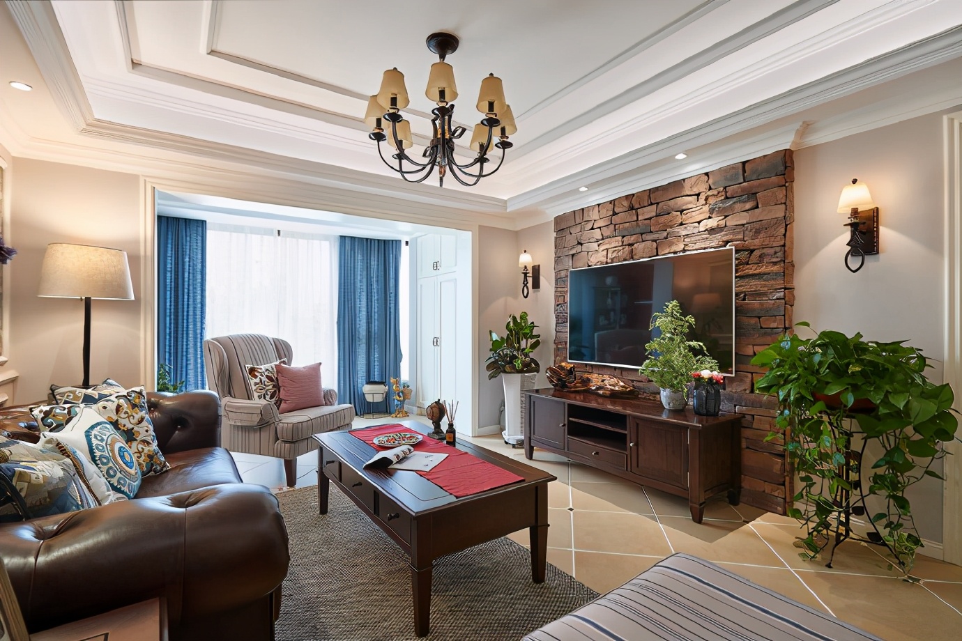 美式风的新房入住,复古风大气又温馨,入户玄关就很吸引人了(图5) 美式风格入户玄关设计_美式风格装修设计_美式家具 小户型