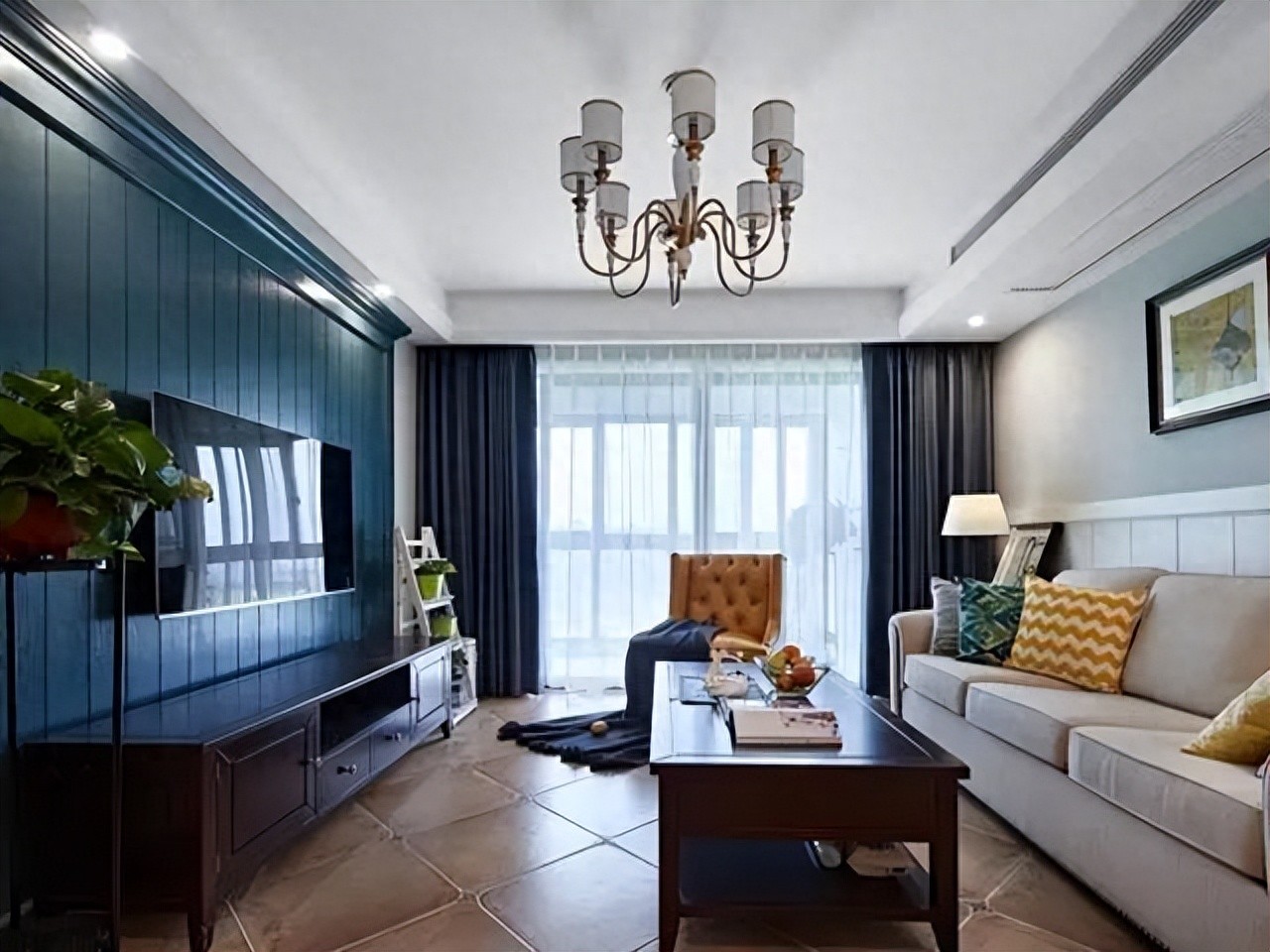 110㎡美式风格，客厅效果很漂亮，榻榻米设计实用！