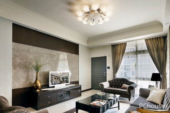 客厅瓷砖电视背景墙效果图(图3) 客厅瓷砖电视背景墙效果图