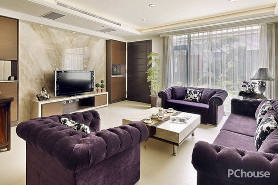 客厅瓷砖电视背景墙效果图(图4) 客厅瓷砖电视背景墙效果图