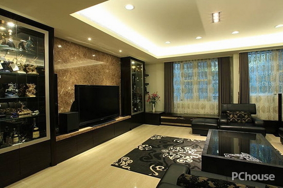 客厅瓷砖电视背景墙效果图(图6) 客厅瓷砖电视背景墙效果图