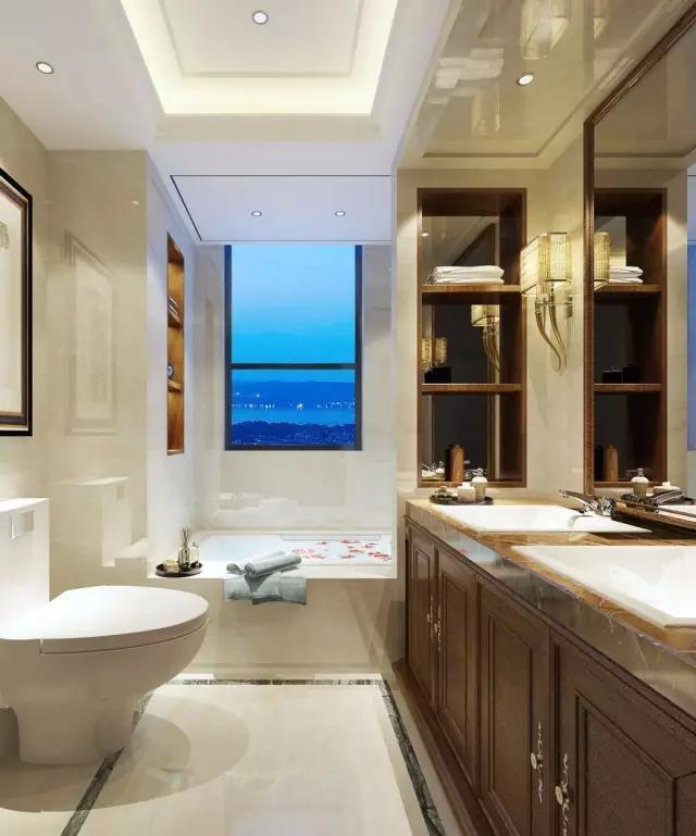 卫生间的40种装修方案,总有一种合你心意!(图14) 卫生间装修效果图_小卫生间浴缸设计_卫生间墩布池装修效果