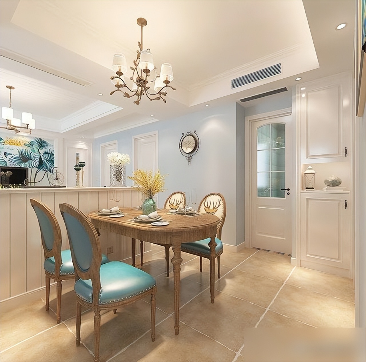 她把100㎡三居室利用到极致,每个空间都很舒适,很有远见和眼光(图12) 100平三室空间设计_小户型客厅餐厅打通技巧_100平房子装修设计图