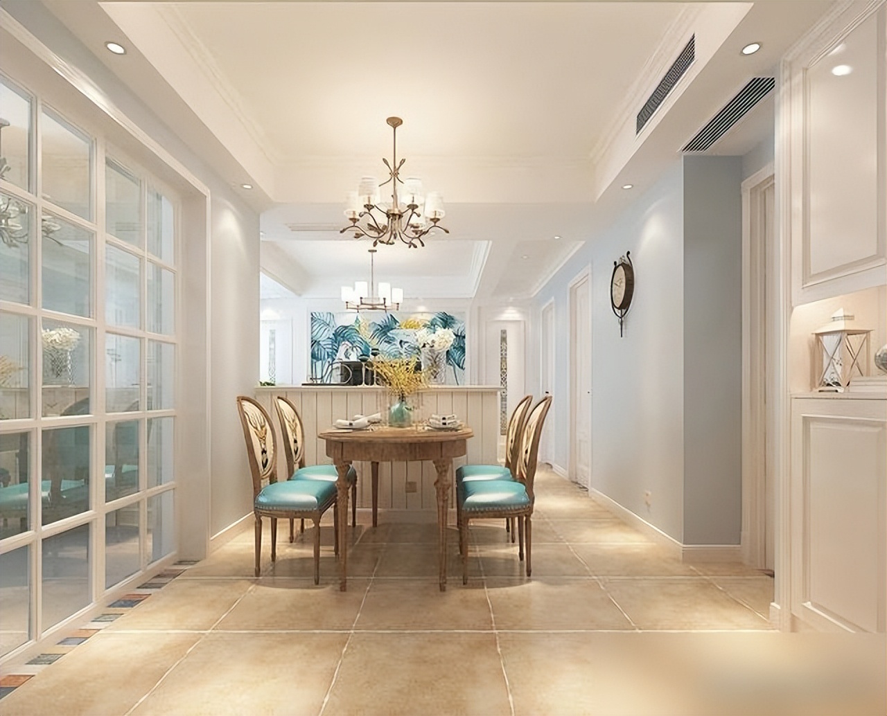 她把100㎡三居室利用到极致,每个空间都很舒适,很有远见和眼光(图5) 小户型客厅餐厅打通技巧_100平房子装修设计图_100平三室空间设计