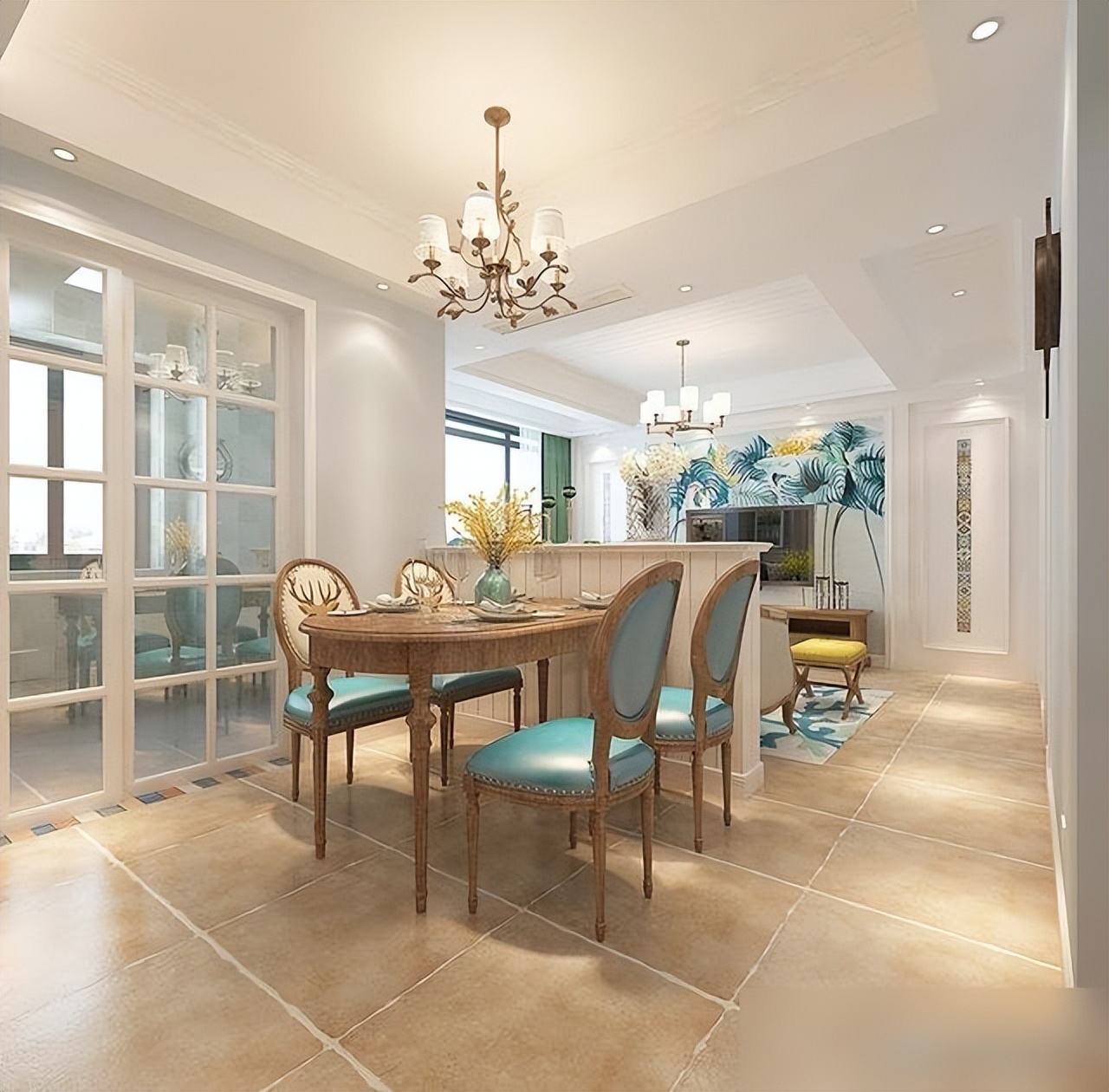 她把100㎡三居室利用到极致,每个空间都很舒适,很有远见和眼光(图7) 小户型客厅餐厅打通技巧_100平三室空间设计_100平房子装修设计图