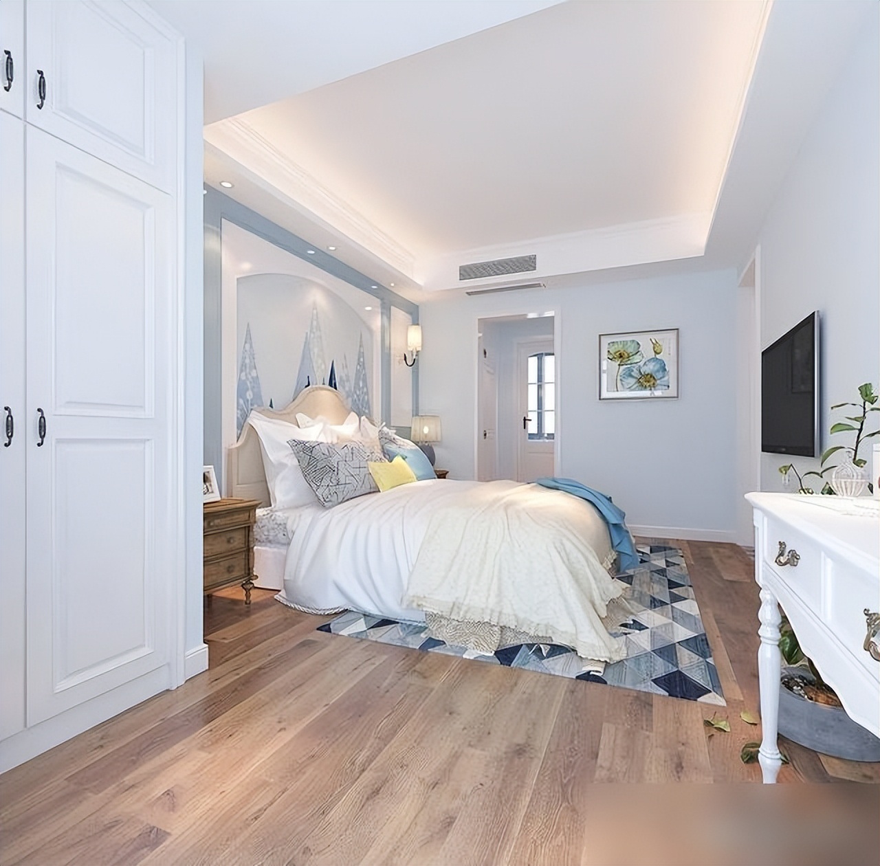 她把100㎡三居室利用到极致,每个空间都很舒适,很有远见和眼光(图8) 小户型客厅餐厅打通技巧_100平三室空间设计_100平房子装修设计图