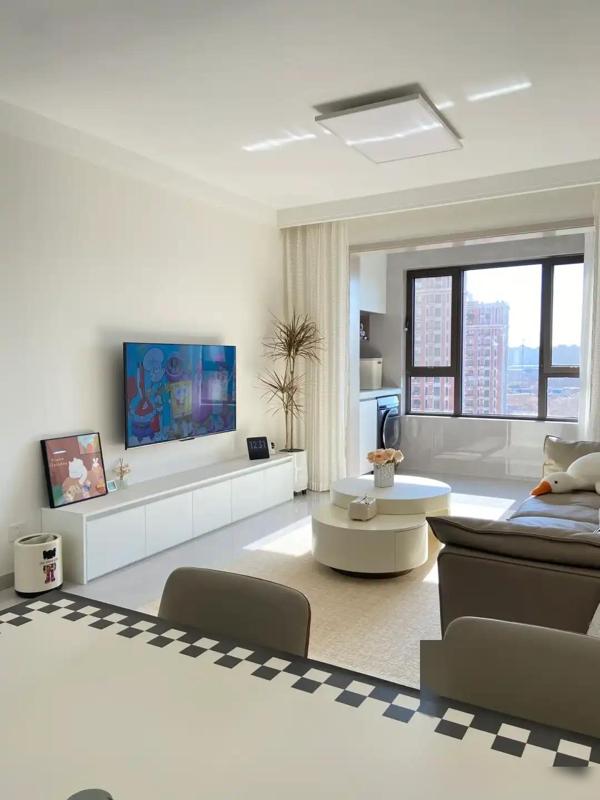 湖南一夫妻的新家火了,全屋不吊顶,不走石膏线,越看越好看(图7) 100平房子装修设计图_湖南小户型装修_大白顶无主灯设计