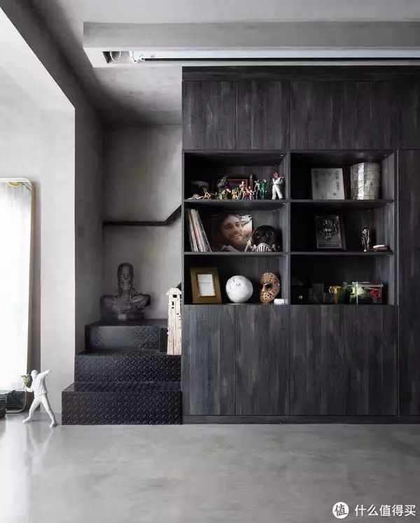 70㎡,一个人住!全屋毛坯水泥风,动静分离设计太实用(图11) 极简工业风家居设计_水泥风装修案例_毛坯水泥风格