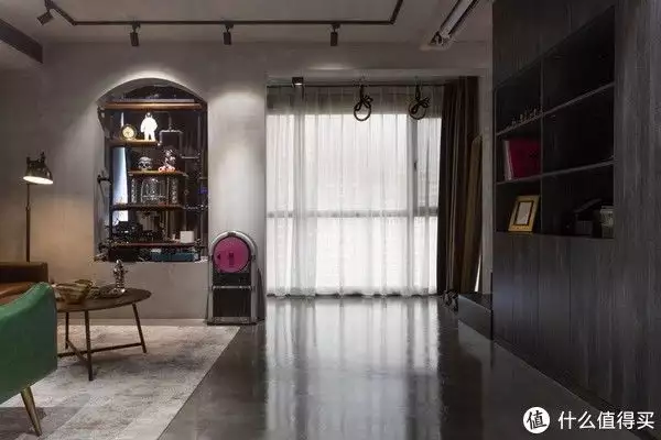 70㎡,一个人住!全屋毛坯水泥风,动静分离设计太实用(图5) 极简工业风家居设计_水泥风装修案例_毛坯水泥风格