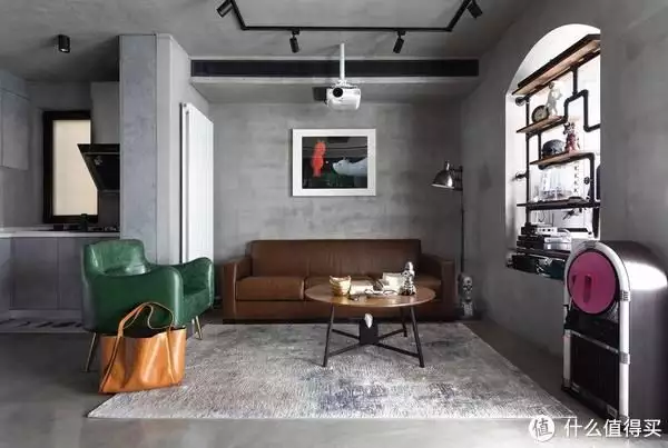 70㎡,一个人住!全屋毛坯水泥风,动静分离设计太实用(图6) 水泥风装修案例_极简工业风家居设计_毛坯水泥风格