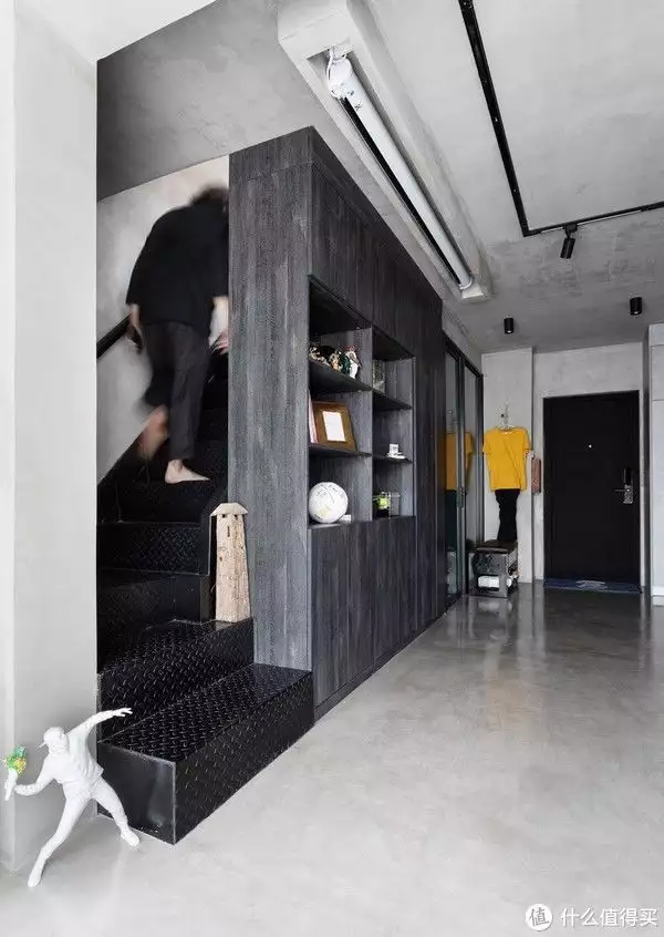 70㎡,一个人住!全屋毛坯水泥风,动静分离设计太实用(图9) 毛坯水泥风格_水泥风装修案例_极简工业风家居设计