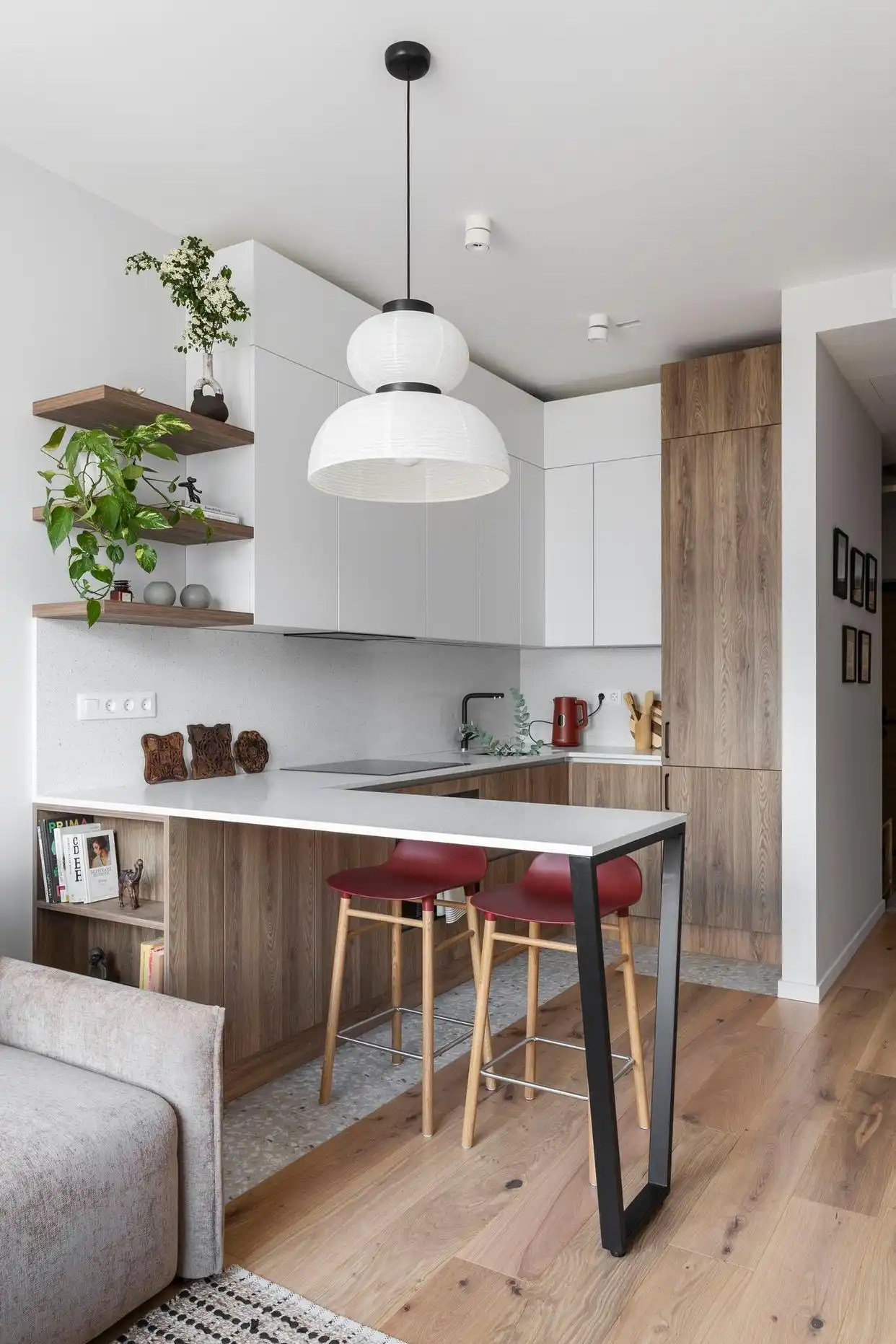 小户型改造方案_一居室小公寓装修效果图_国外一居室两卫设计